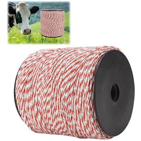 Alambre para cerca eléctrica, cuerda para cerca eléctrica de 6 hebras, cuerda conductora de acero inoxidable de 200 m, alta conductividad, alambre agrícola. (1/5)
