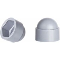 Tapas para tuercas M14 (grises) para llave de 22 mm, 100 unidades.