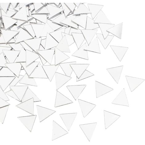 200 Stück 25 mm Mini-Dreieck-Spiegelfliesen, selbstklebende dekorative Mosaikfliesen, Wandaufkleber für Heimdekorations-Bastelarbeiten