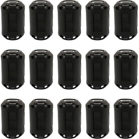 Packung mit 15 x 13 mm Ferritklemmen mit RFI/EMI-Ferritring für Telefone, Fernseher, Lautsprecher, Radios, (1/5)