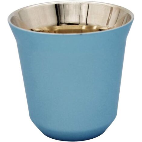 Espressotasse, Edelstahl-Kaffeetasse, doppelwandige Kaffeetasse, blau, 80 ml (1/5)