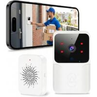 Intelligente Video-Türklingel (Standardgröße), 1080p, IP65 wasserdicht, 400 m Klingelreichweite, einstellbare Melodie/Lautstärke, 1+1-Set, Verbindung mit dem Smartphone möglich – Wohnzimmer, Büro