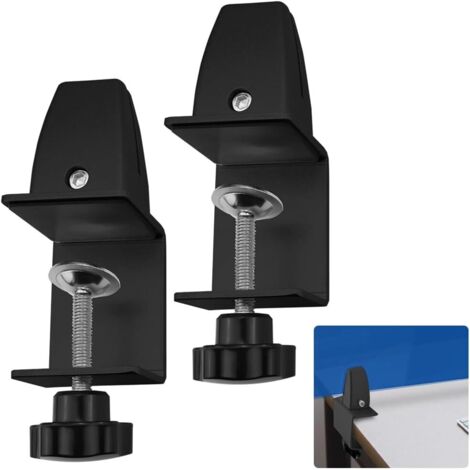 2 PCS Adjustable Aluminum Alloy Glass Clamps, Plexiglas Table Clamps, Partition Support, Screen Separation Clip for 32-40mm Partitions (Black) (1/5)