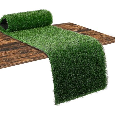 Green artificial grass running table, sports golf spring summer party decor - 12 x 36 inch short artificial grass craft table centerpiece wedding (1/5)
