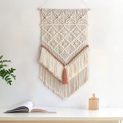 Handwoven Bohemian Macrame Hanging Tapestry - Bohemian Dreamcatcher - Wall Decoration (45x80 cm) (1/5)