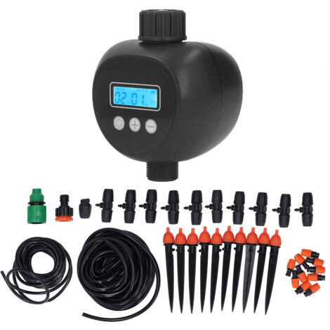 Contrôleur d'arrosage automatique à écran tactile, filetage G3/4, programmateur d'arrosage intelligent pour jardin, noir, 10 m (1/5)
