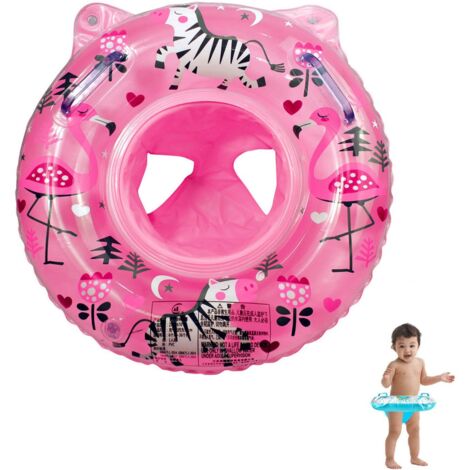 Bouée bébé gonflable motif forêt avec poignée épaisse et siège fixe confortable (1/5)