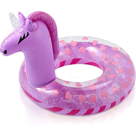 Bouées gonflables licorne de 56 cm pour enfants, bouées gonflables licorne à paillettes pour piscine et sports nautiques pour enfants (1/5)