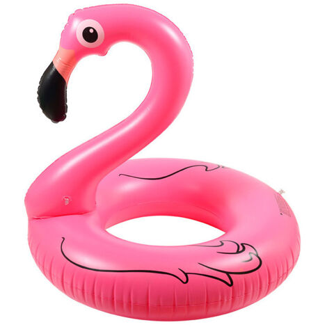 Bouée gonflable flamant rose - environ 110 cm, matelas gonflable flamant rose pour piscine et eau (1/4)