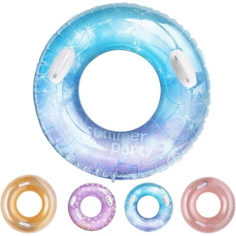 Bouée gonflable en forme d'étoile (90 livres avec poignée), bouée à paillettes pour adultes et enfants, jouets de plage et d'été, décorations pour fêtes à la piscine (1/5)