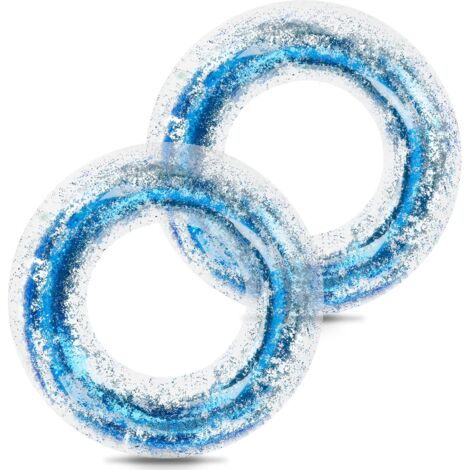 Bouée gonflable adulte (1 pièce), ornée de sequins, transparente et arc-en-ciel, résistante et colorée, idéale pour les fêtes d'été à la piscine. (1/5)