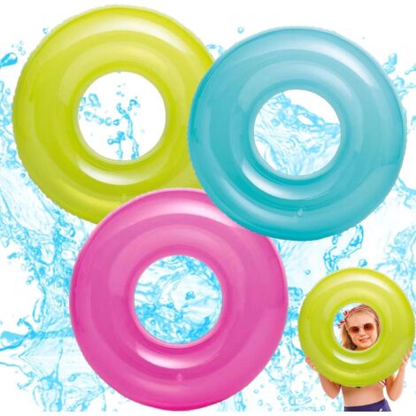 Bouée gonflable 3 pièces transparente, bouée de 76 cm, idéale pour les enfants de 6 à 12 ans, adultes et adultes. (1/5)