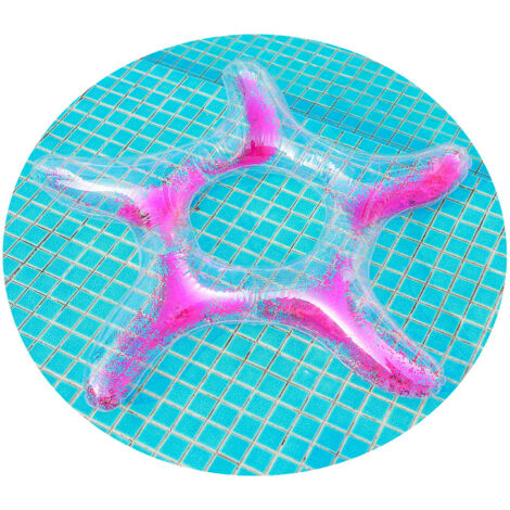 Bouée gonflable rose pour adulte, bouée d'été, jouet aquatique pour fête à la piscine (rose) (1/3)