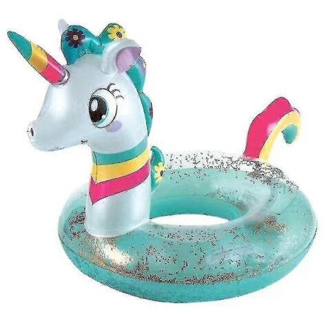 Bouée licorne gonflable pour bébé avec poignée, idéale pour les enfants de 1 à 6 ans. (1/5)