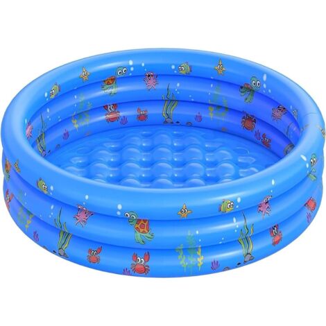 Piscine gonflable à 3 anneaux en PVC antidérapant, idéale pour les tout-petits, les enfants et les jeux d'eau en extérieur dans le jardin. (1/5)
