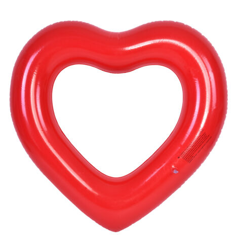 Bouée gonflable en forme de cœur pour enfants et adultes, rouge (1/5)
