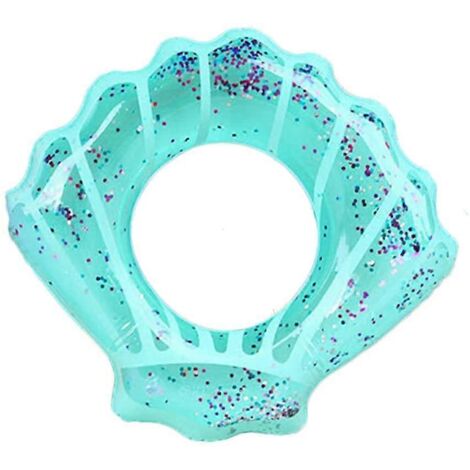 Bouées gonflables en forme de coquillage pour enfants et adultes, idéales pour la piscine ou les fêtes d'été à la plage (bleu, enfants). (1/2)
