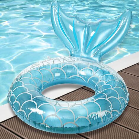 Bouée gonflable, flotteur de piscine pour enfants et adultes, queue de sirène transparente, jouet aquatique gonflable pour piscine et plage (1/5)