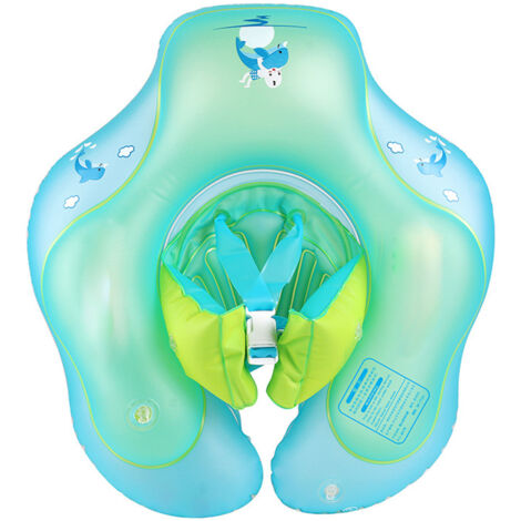 Bouée gonflable pour enfants, motif dessin animé, en PVC, anti-retournement, antidérapante, avec ceinture de sécurité et longueur ajustable, taille S (3 à 12 mois). (1/5)
