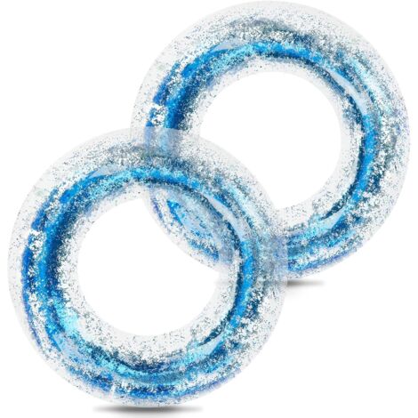 Bouée gonflable pour adultes, ornée de paillettes, transparente et à sequins arc-en-ciel. (1/5)