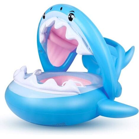 Bouée gonflable requin pour bébé, bateau pour enfants, aide à la natation avec protection solaire pour les enfants de 6 à 36 mois (1/5)