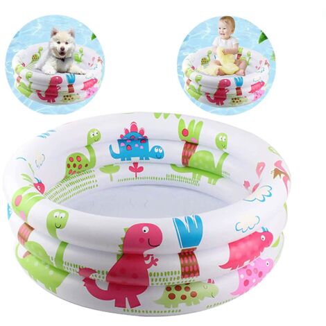 Piscine gonflable pour bébés, petite et mignonne, avec 3 anneaux, résistante et gonflable, 60 x 60 x 25 cm, multicolore. (1/5)