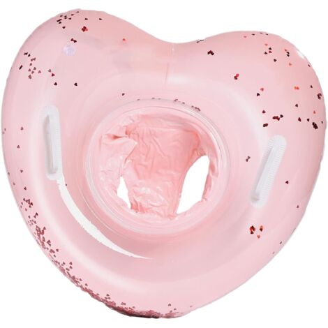 Bouée gonflable portable en forme de cœur avec poignée, bouée de natation gonflable pour bébé, jouet aquatique pour une baignade sûre et confortable