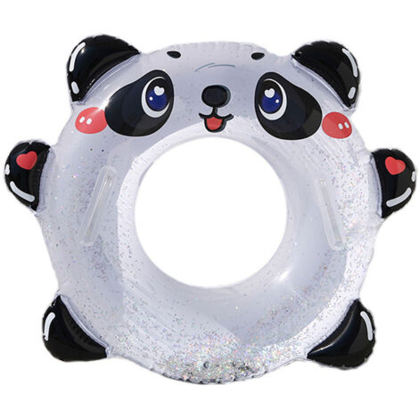 Bouée gonflable panda mignon avec poignée à paillettes pour bébé, idéale pour l'apprentissage de la natation chez les enfants. (1/5)