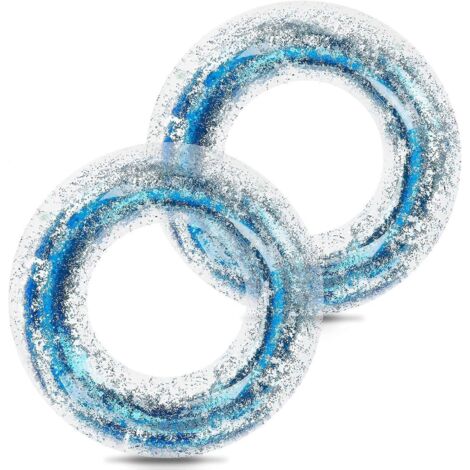 Bouée gonflable pour adultes, bouée à paillettes transparente, bouée à paillettes arc-en-ciel (1/5)