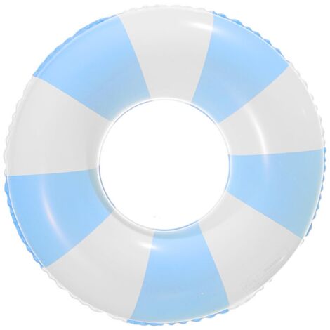 x Bouée gonflable pour enfants, rayée bleu et blanc, anneau d'entraînement, anneau de natation épais, idéal pour l'été, la plage et la piscine (1/5)