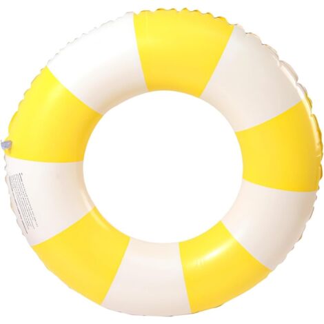 Bouée gonflable pour adultes, flotteur de piscine, radeau gonflable à rayures rétro, pour les vacances à la plage et les fêtes à la piscine (1/5)
