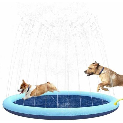 Piscine gonflable de 170 cm avec tapis anti-éclaboussures et protection pour chiens et enfants, antidérapante et résistante, idéale pour les animaux de compagnie. (1/5)