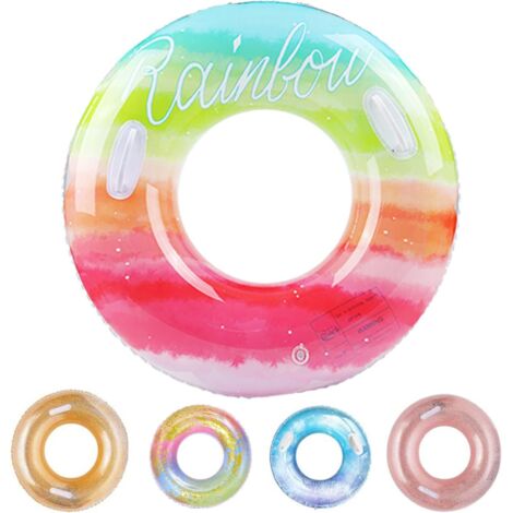 Bouée gonflable - nuages arc-en-ciel (1), flotteurs de piscine gonflables, jouets flottants pour adultes, jouets de plage et de piscine d'été, décorations pour fête à la piscine, bouée de natation (1/5)