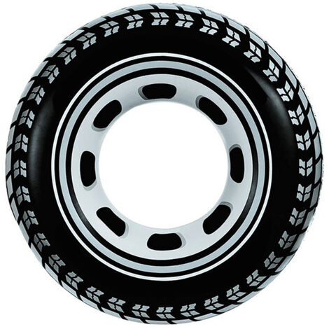 Grande bouée gonflable en forme de pneu pour les enfants de 9 ans et plus, avec motifs latéraux (1/5)