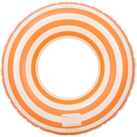 Bouée gonflable épaisse à rayures rétro, idéale pour la plage et la piscine en été, convient aux adultes (1/5)
