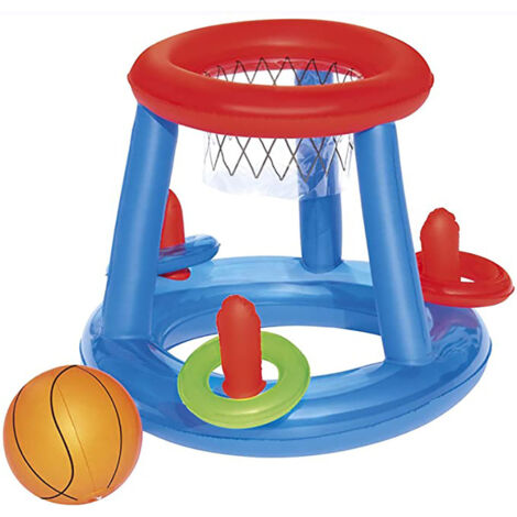 Jeux de basket-ball gonflables pour piscine, bouée flottante et jeu de lancer de ballon de plage, jeu de bataille d'eau amusant pour enfants et adultes (1/4)