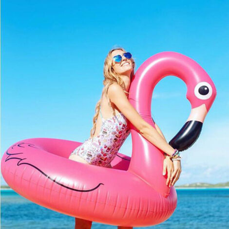 Bouée gonflable flamant rose pour adulte (1/5)