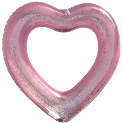 Bouée gonflable en PVC Aqua en forme de cœur - 90 cm, rose, 1 pièce (1/4)