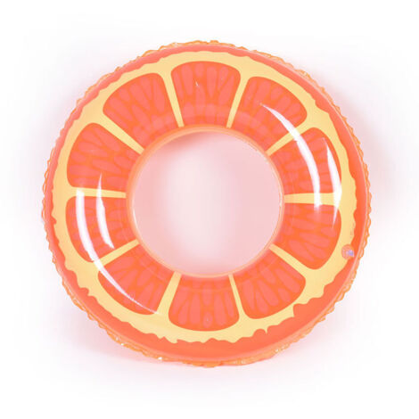 Bouée gonflable orange pour enfants et adultes, idéale pour la piscine et les jeux d'eau en été (80 cm). (1/4)