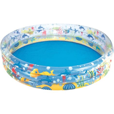 Piscine gonflable pour enfants / pataugeoire ronde avec 3 bouées, diamètre 152 cm, hauteur 30 cm (1/5)