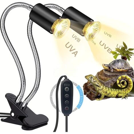 Lampe chauffante double pour terrarium / Lampe UVA pour reptiles (1/5)