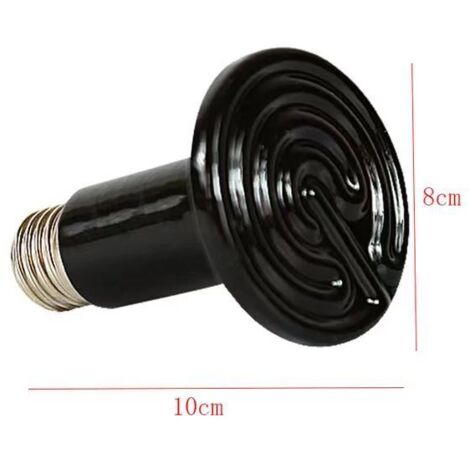 Radiateur infrarouge en céramique noire de 75 mm (200 W) pour animaux (1/4)