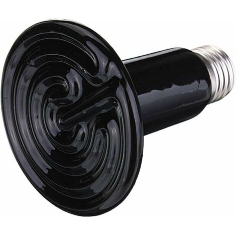 Lampe chauffante en céramique 200 W 220 V avec émetteur infrarouge pour reptiles et autres animaux (noire) (1/5)