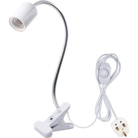 Spot chauffant pour reptiles et plantes, culot rotatif à 360°, variateur, prise E27, blanc. (1/2)
