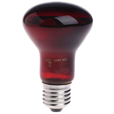 Lampe chauffante et lumineuse infrarouge 220-240 V à incandescence pour terrariums d'amphibiens, avec éclairage 360°, couleur bordeaux. Éclairage et chauffage pour terrariums d'amphibiens. (1/5)