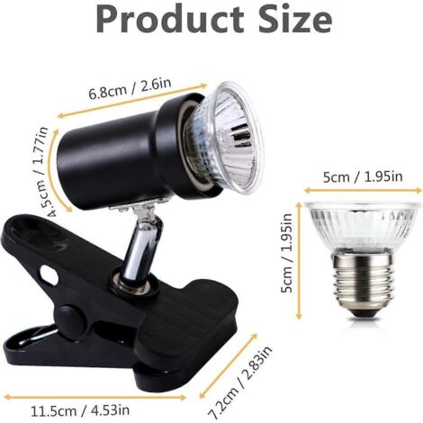 Lampe chauffante GETIT pour tortues, lampe chauffante ponctuelle compatible avec les reptiles d'aquarium (1/4)