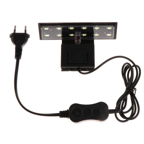 Lampe LED à pince pour aquarium, éclairage blanc haute luminosité, économie d'énergie, 12 LED, petite lampe simple pour nano-aquariums (1/5)
