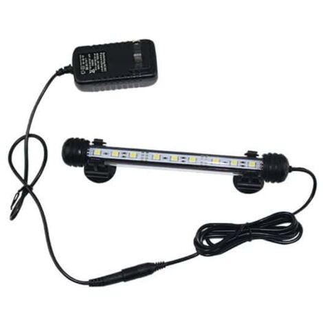 Lampe d'aquarium à LED, éclairage pour aquarium à poissons, lampe à économie d'énergie 9 LED, silencieuse (bleue et blanche, 18 cm) (1/5)