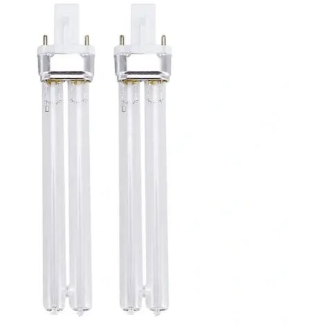 Lot de 2 lampes de désinfection ultraviolette UV de 11 W pour stérilisation d'aquarium (culot G23), comme illustré. (1/5)