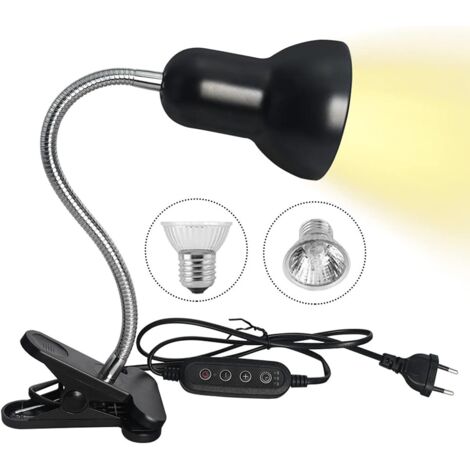 Lampe chauffante pour reptiles, favorise une croissance saine grâce à son support orientable à 360°, conception flexible et pratique pour tous les terrariums, compatible avec (1/5)